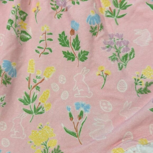 Love + Grow 4T Bamboo Top Pink Floral Bunny Easter Spring Eyelet Ruffle - Picture 7 of 7